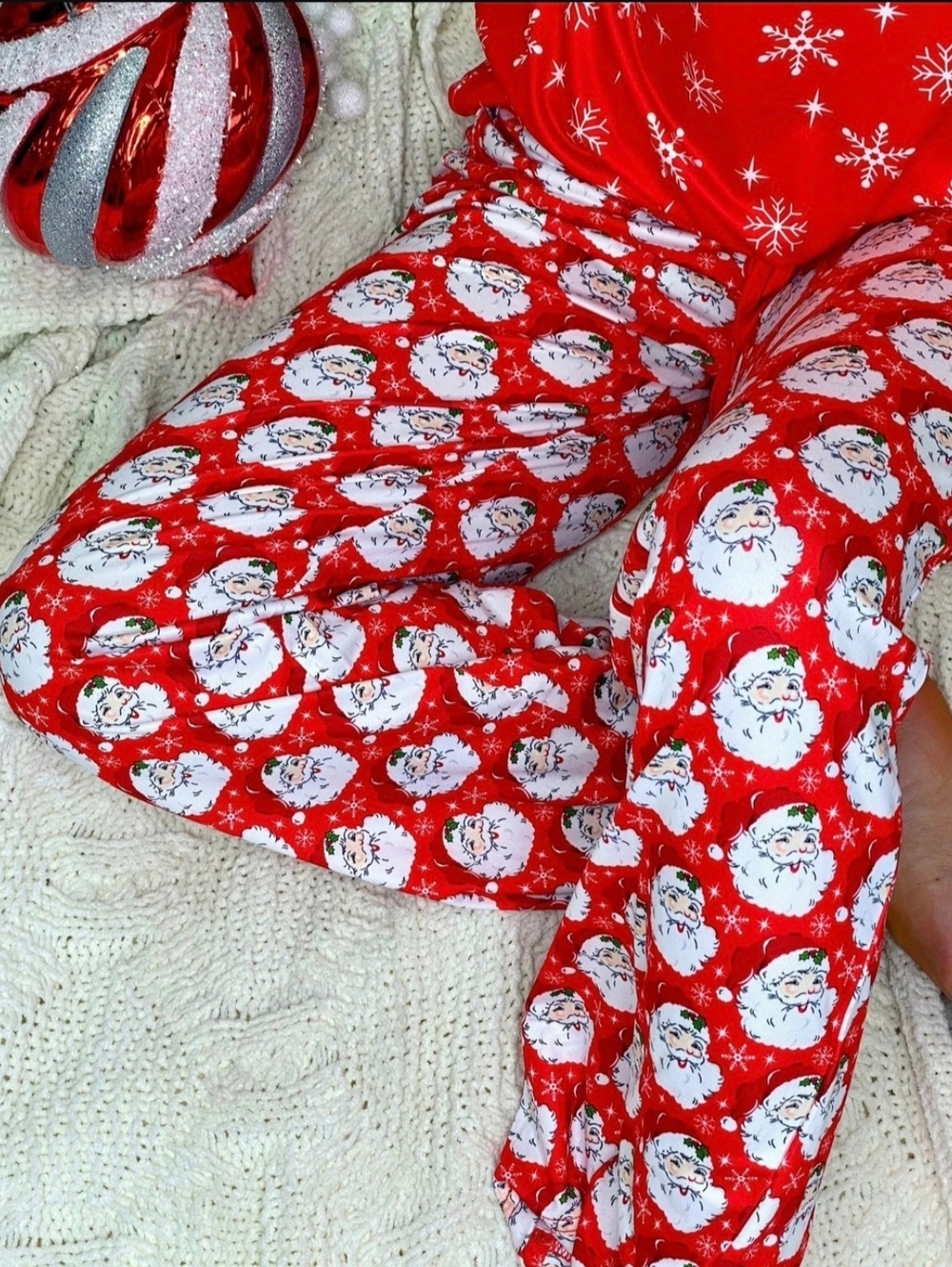 Jordann Jammies Women's Red Santa Print Lounge Pants ~ Size Medium